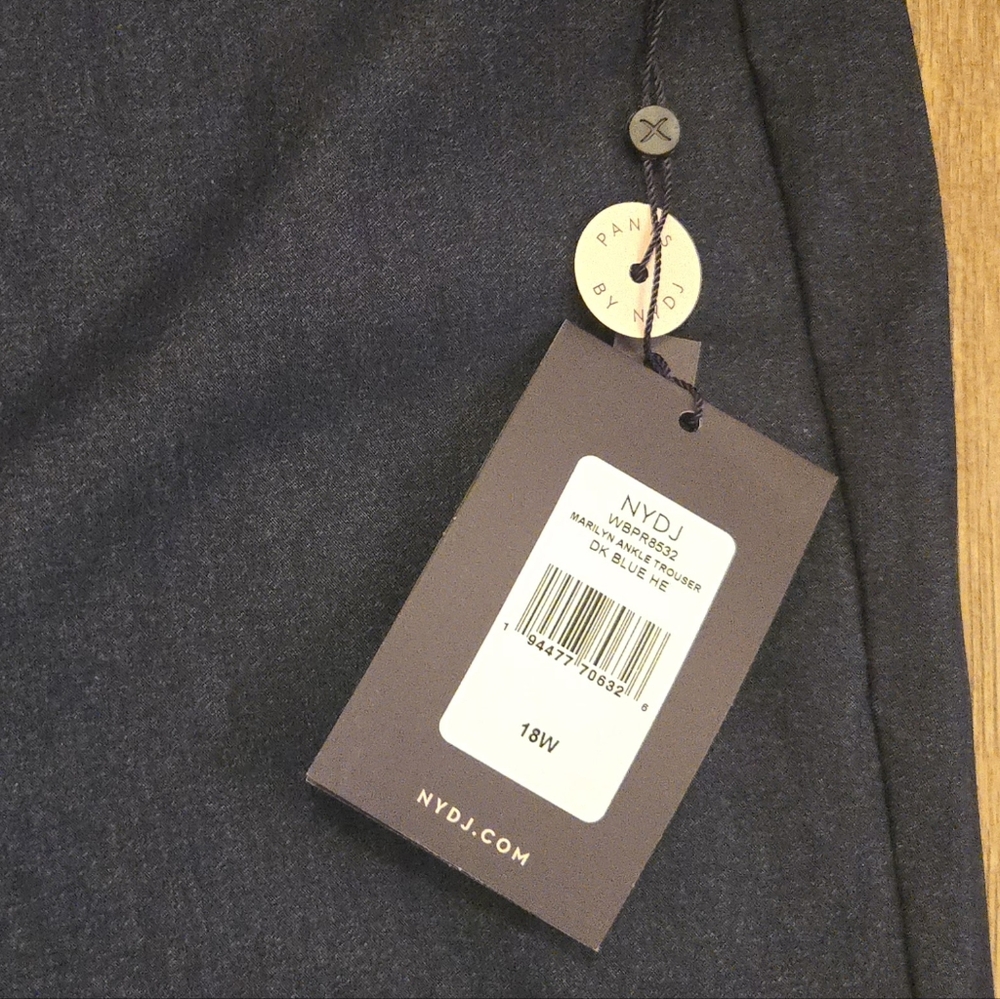 [NWT] NYDJ Plus Size Slim Trouser Ankle Pants Dark Blue Heather 18W - Picture 3 of 16